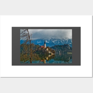 Island. Lake Bled. Slovenia Posters and Art